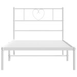 vidaXL Cadre de lit métal sans matelas avec tête de lit blanc 80x200cm