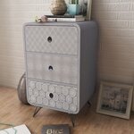 vidaXL Armoire latérale avec 3 tiroirs Gris