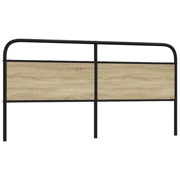 vidaXL Tête de lit chêne sonoma 200 cm acier et bois d'ingénierie
