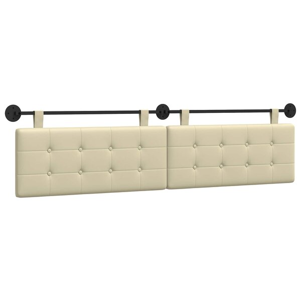 vidaXL Tête de lit suspendue Crème Simili cuir