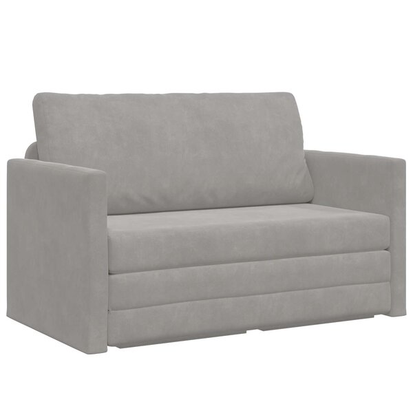 vidaXL Canapé-Lit Gris clair 124 x 71 x 78 cm Velours
