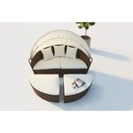 Cocoon : salon de jardin modulable 6/8 personnes en résine tressée marron/blanc