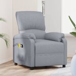 vidaXL Fauteuil électrique de massage Gris clair Tissu