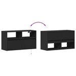 vidaXL Meuble TV mural avec lumières LED noir 80x31x45 cm