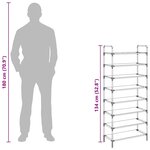 vidaXL Range-chaussures avec 8 étagères Métal et Tissu non tissé Noir