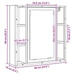 vidaXL Armoire à miroir salle de bain chêne artisanal bois ingénierie