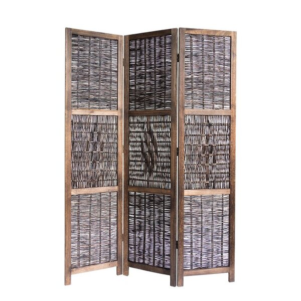 3x Paravent bois marron avec saule