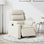 vidaXL Fauteuil inclinable électrique Crème Velours