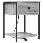 vidaXL Cabinet de chevet avec tiroir 2 Pièces Gris Sonoma 42 x 41 x 56 cm
