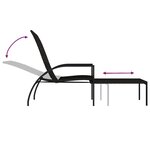 vidaXL Chaise longue avec repose-pied Résine tressée Marron