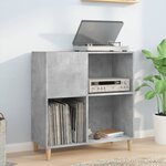 vidaXL Armoire à disques gris béton 84 5x38x89 cm bois d'ingénierie
