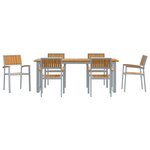 vidaXL Ensemble de salle à manger pour jardin 7 Pièces Gris et marron