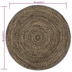 vidaXL Tapis fait à la main Jute Noir et naturel 90 cm