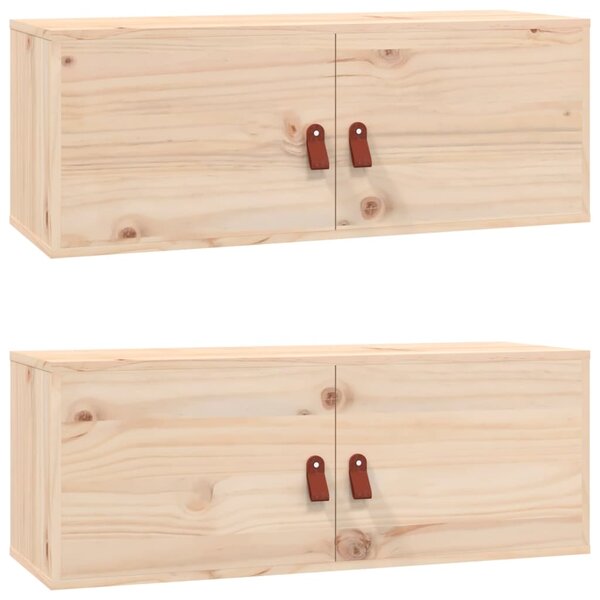 vidaXL Armoires murales 2 Pièces 80x30x30 cm Bois de pin massif
