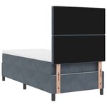 Lit Box Spring vidaXL avec Matelas Gris Foncé 100x200 cm Velours
