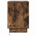 vidaXL Table de chevet avec lumières LED Chêne fumé 39x34 5x50 cm