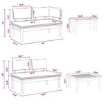 vidaXL Ensemble de banc de jardin avec coussin 4 Pièces Marron  Crème