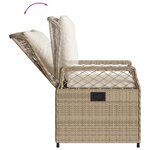 vidaXL Ensemble à manger de jardin et coussins 7 Pièces beige poly rotin