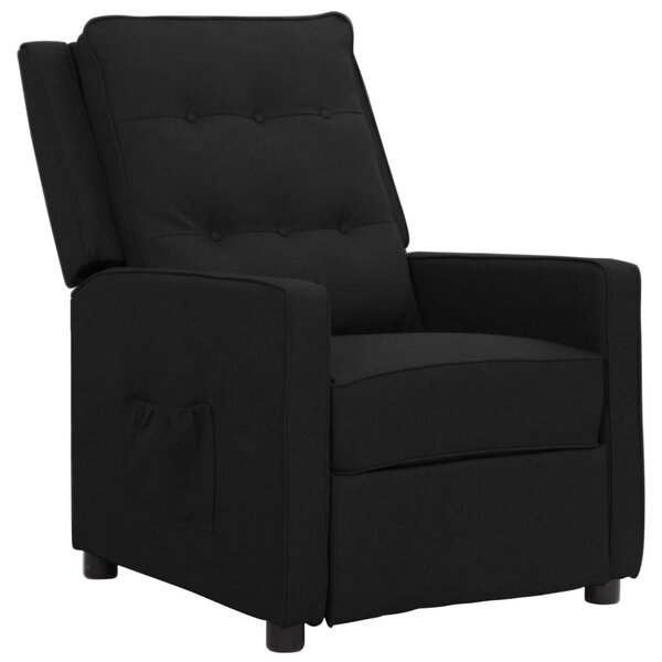 vidaXL Fauteuil inclinable Noir Tissu