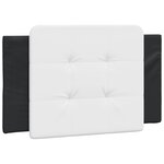 vidaXL Coussin de tête de lit noir et blanc 90 cm similicuir