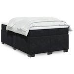 vidaXL Sommier à lattes de lit avec matelas Noir 120x200 cm Velours