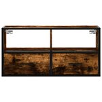vidaXL Meuble TV chêne fumé 80x31x39 5 cm bois d'ingénierie et métal