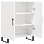 vidaXL Buffet Blanc brillant 69 5x34x90 cm Bois d'ingénierie
