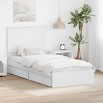 vidaXL Lit de Rangement Blanc 90 x 200 cm Bois d'ingénierie