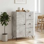vidaXL Buffet Gris béton 66 x 34 5 x 90 cm Bois d'ingénierie