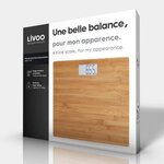 LIVOO DOM306 Pese-personne électronique en bambou -  Portée de 6 kg a 180 kg  -  Précision 100g
