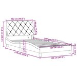 vidaXL Cadre de lit avec LED sans matelas taupe 100x200 cm tissu
