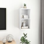 vidaXL Meuble TV mural Blanc 37x37x72 cm Bois d’ingénierie