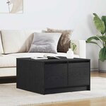 vidaXL Table basse avec tiroirs chêne noir 70 5x70x40 cm