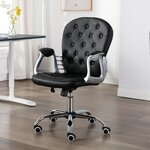 vidaXL Chaise de bureau pivotante Noir Similicuir