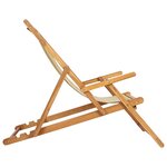 vidaXL Chaise de plage Beige Bois de teck massif