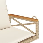 vidaXL Balancelle avec coussins beige 63x62x40 cm résine tressée