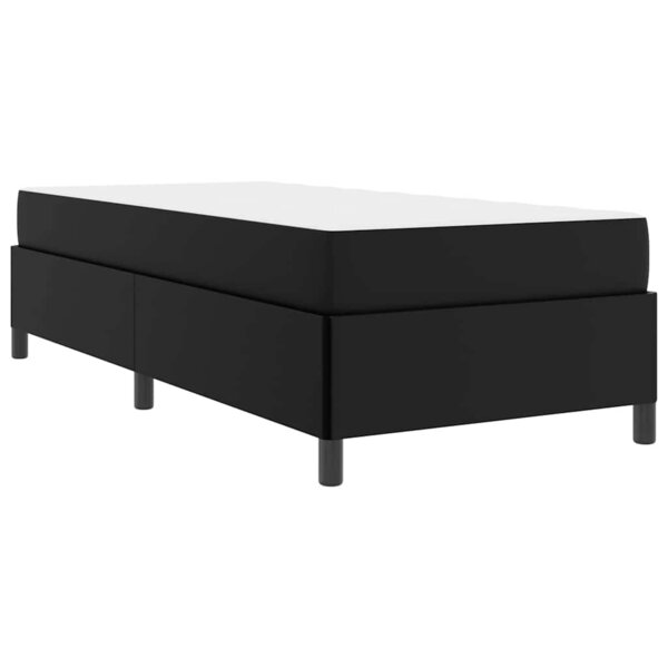 vidaXL Cadre de lit avec matelas Noir 90 x 190 cm Faux cuir
