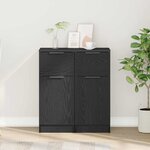 vidaXL Buffets 2 Pièces Chêne noir 30 x 30 x 70 cm Bois d'ingénierie