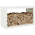 vidaXL Portant de bois de chauffage blanc 100x40x60 cm acier