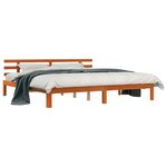 vidaXL Cadre de lit avec tête de lit Brun cire 203.5 x 205.5 x 69.5 cm