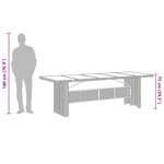 vidaXL Table de jardin avec dessus en verre marron résine tressée