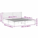 vidaXL Cadre de lit Marron 200 x 200 cm Bois massif en pin