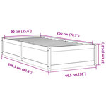 vidaXL Cadre de lit sans matelas cire marron 90x200 cm bois pin massif