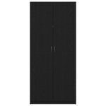vidaXL Armoire avec stockage Noir 90 x 52 x 200 cm Bois d'ingénierie