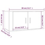 vidaXL Meubles TV muraux 2 Pièces chêne fumé 80x34 5x40 cm