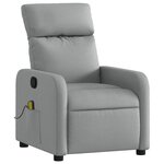vidaXL Fauteuil de massage inclinable Gris clair Tissu
