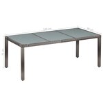 vidaXL Ensemble à manger d'extérieur 9Pièces coussins Résine tressée Gris