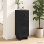 vidaXL Armoire à tiroirs Noir 33 x 34 5 x 90 cm Bois d'ingénierie
