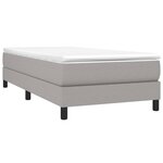vidaXL Sommier à lattes de lit avec matelas Gris clair 100x200cm Tissu