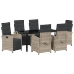 vidaXL Ensemble de salle à manger pour jardin 7 Pièces Gris clair